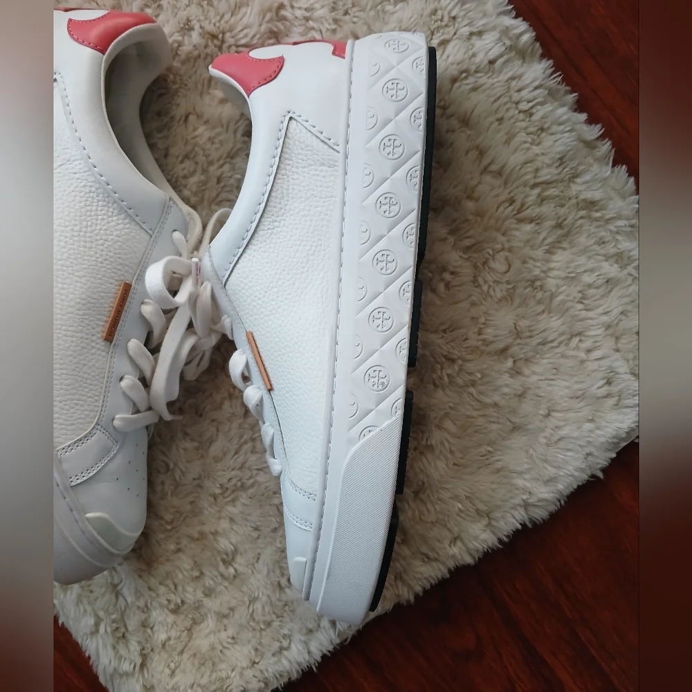 💎 Tory Burch Women's Ladybug Leather White Sneakers
